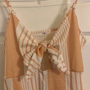 Yellow and White Stripped Jumpsuit.